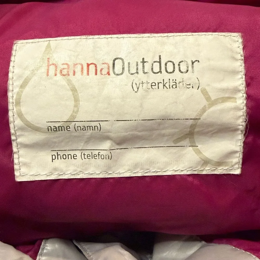 Hanna Andersson Girls Down Feather Filled Winter Jacket Coat Hood Grey Size 10